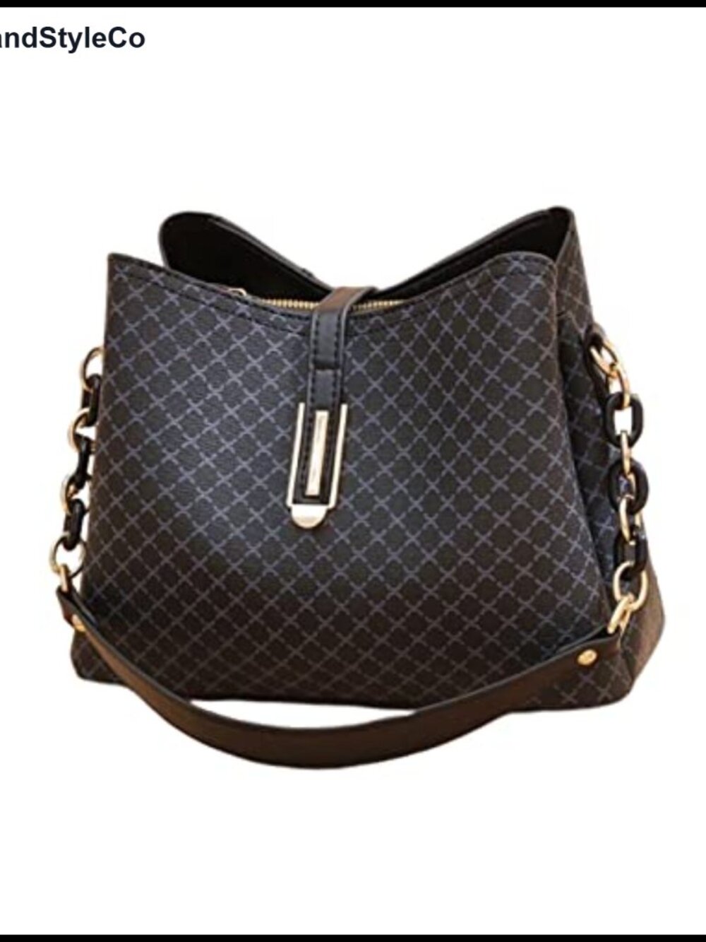 Nicole & Doris Grain PU Leather Satchel Shoulder Crossbody Bag Multi Pockets